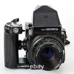 Bronica ETRsi 75mm f/2.8 E II Lens 120 Back Speed Grip Prism Finder VERY NICE