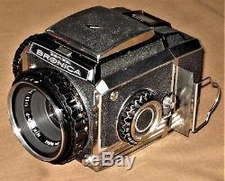 Bronica S2 medium format camera Nikkor-P f2.8 75mm lens film back dark slide