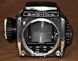 Bronica S2 medium format camera Nikkor-P f2.8 75mm lens film back dark slide