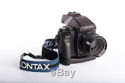 Contax 645 Film Camera Body+ Film back + 80mm F/2 Lens with MP-1 battery holder