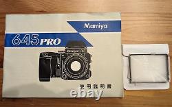 Exc+5 Mamiya 645 PRO Medium Format Camera Body Black Film Back From JAPAN