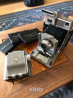Excellent Linhof Technika IV 6x9 view camera Zeiss Tessar 105mm and roll back