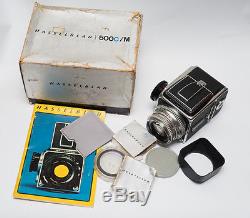 Gorgeous BOXED Hasselblad 500C/M Planar 80mm F2.8 lens 12 exposure back EXTRAS
