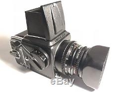 HASSELBLAD 500C/M FILM CAMERA + Zeiss Planar 100mm F3.5 with 2 A12 Backs