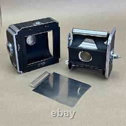 Hasselblad 1000F Medium Format Film Camera With 80mm 2.8 Tessar & Two 120 Backs