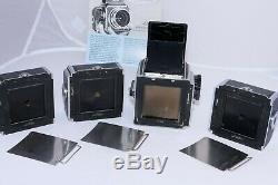 Hasselblad 1000F with 80mm lens Deluxe Camera Outfit with Prism & 2 extra backs