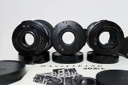 Hasselblad 202FA Black Body, 50mm, 80mm, 150mm FE Lenses, Finder & E12 Back Bundle