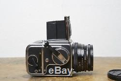 Hasselblad 500CM 500C/M chrome with Zeiss CF Planar 80mm f/2.8 T & A12 back EXC