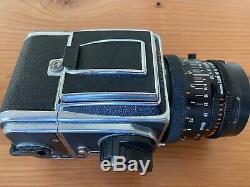 Hasselblad 500CM Medium Format Camera, A12 back, 80mm CF PLANAR lens, 6093 Hood