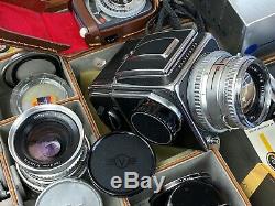 Hasselblad 500C Camera 80mm 60mm Lenses 4 Backs, accesories Complete Set with Case