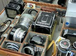 Hasselblad 500C Camera 80mm 60mm Lenses 4 Backs, accesories Complete Set with Case