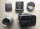 Hasselblad 500c Camera + Film Back + 14 150 Mm Sonnar Lens With Hood Used
