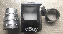 Hasselblad 500C camera + Film Back + 14 150 mm Sonnar lens with hood USED