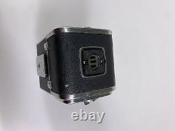 Hasselblad 500C camera with 80mm F2.8 lens A12 Back + waist level finder