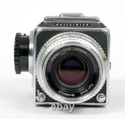 Hasselblad 500C camera with 80mm F2.8 lens A12 Back + waist level finder + shade