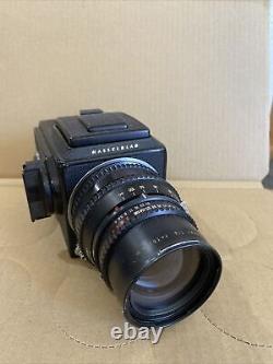 Hasselblad 500 CM C/M Black Camera Kit 150mm Lens And Film backs