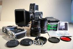 Hasselblad 500 C/M Kit 50mm 80mm -150mm all T-star 3 backs Lens Shade