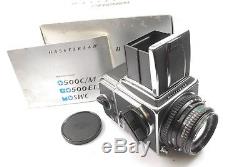 Hasselblad 500 C/M with 80mm f2.8 T Planar lens, WLF, 120 A12 back. VGC Boxed