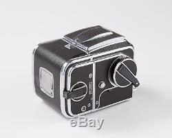 Hasselblad 500 C body, A12 back, waist level, pentaprism, and chimney finders ex