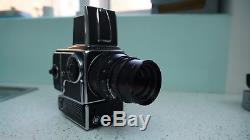 Hasselblad 500 El/m 150mm Lens A12 Film Back, Grip And Waist Level Viewfinder