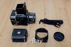 Hasselblad 503cx camera with Zeiss Planar T 2.8/80 lens & 2 film backs
