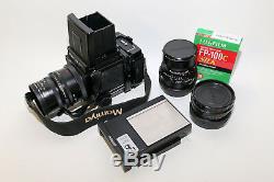 MAMIYA RB67 PROFESSIONAL SD CAMERA + 90mm, 180mm, 45 ext tube and Polaroid back