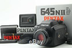 MINT Pentax 645NII + SMC A 75mm f/2.8 + 120 Back x 2 + Release From JAPAN #478