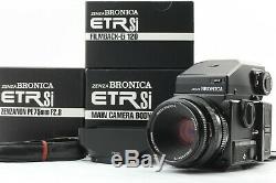 MINT in Box Bronica ETR Si with AE II 75mm f/2.8 120 Back from JAPAN #216