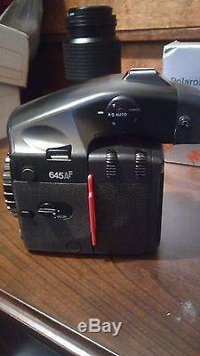 Mamiya 645 AF Medium Format Camera with120 & Polaroid Back & 105-210mm Lens