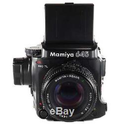 Mamiya 645 PRO TL with Sekor C 80mm f2.8 120 Film Back Waist Level Finder Crank