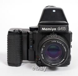Mamiya 645 Super Medium format camera With AE Prism + 80mm lens + 120 back