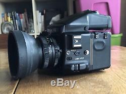 Mamiya 645 pro Medium Format Camera 80mm 2.8 lens grip 120 back 2 inserts