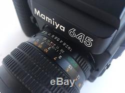 Mamiya M645 Super mint AE Prism 80mm f/1.9 Sekor C Lens late production, 120back
