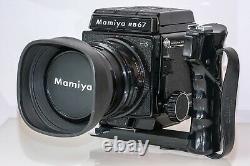 Mamiya RB67 Pro S Waist Level Viewfinder & Bracket with 90mm F3.8 Lens 120 Back