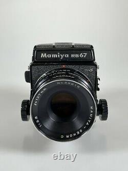 Mamiya RB67 pro S 6x7 medium format kit with 127mm f3.8, wlf, 120/220 Motor back