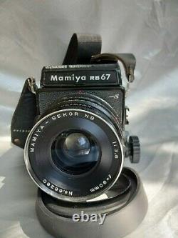 Mamiya RB67pro S with waist level finder, 120mm lens and 120 film back
