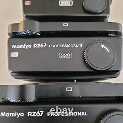Mamiya RZ67 Film Back Mixed Lot Pro I II Professional 120 (1) 220 (2) 6x6 READ