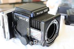 Mamiya RZ67 Pro, 110mm & 180mm Sekor, 2x 120 backs, Polaroid, winder, cable