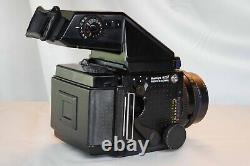 Mamiya RZ67 pro body, 110mm 2.8 lens, prizm finder, 120, 220 back and hard case