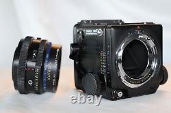 Mamiya RZ67 pro body, 110mm 2.8 lens, prizm finder, 120, 220 back and hard case