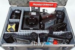 Mamiya Universal Outfit Black 100mm f2.8 & 50mm f6.3 Mag Finder & 2 Backs Plus