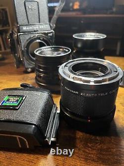 Mint Mamiya RB67 PRO S 2 Film Backs, +4 LENSES 180mm, 50mm, 100-200mm 4.5 C lenses