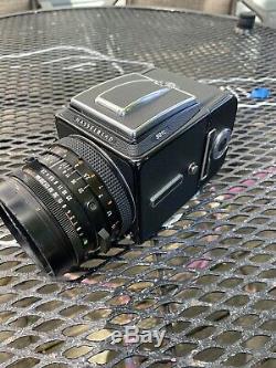 N. MINTHASSELBLAD 501c Camera A12 Film Back View Finder Zeiss 80mm CF Lens