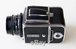 Near Mint Hasselblad 500cm C/m Planar T 80mm F/2.8 Lens A12 Film Back Chrome