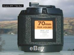 New In Box Mamiya RB67 Camera 70mm Film Back & Matching Suction Bulb Set