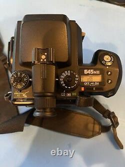 Pentax 645N II Medium Format SLR Film Camera, 45mm Lens, And Two 120 Film Backs