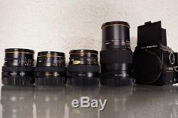 RARE COMPLETE BUNDLE EXC ++++ Bronica SQ-A with 4 Lenses + (2) 120 Film Backs