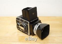 Rolleiflex SL66 with Zeiss 80mm f/2.8 and film back in good condition Rollei