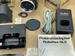 Rolleiflex SLX Camera Outfit with 80mm Planar, Prism, 2x converter, polaroid back+
